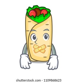 Silent burrito mascot cartoon style