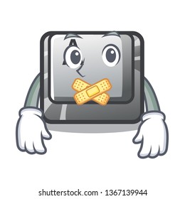 Silent A button attached a cartoon keyboard