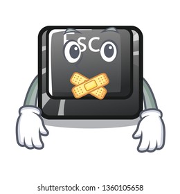 Silent button esc isolated in the character
