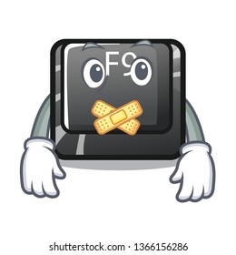 Silent button f9 on a cartoon computer