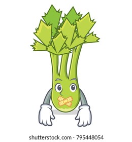 Silent celery mascot cartoon style