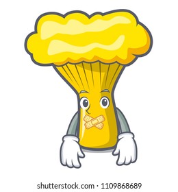 Silent chanterelle mushroom mascot cartoon