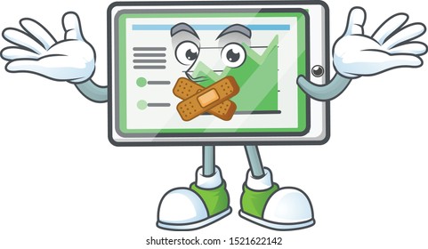 Silent up chart horizontal table on white background