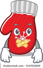 Silent christmas mittens are folded with characters