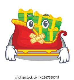 Silent christmas Santa sleigh isolated on mascot