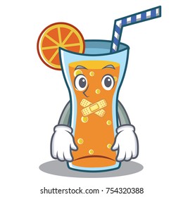 Silent cocktail character cartoon style vector illustration