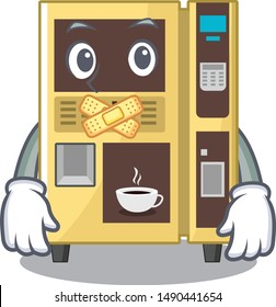 Silent coffee vending machine in the cartoon