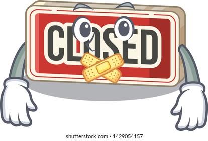 Silent colsed sign toys on the cartoon