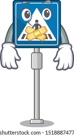 Silent crosswalk sign with the character shape