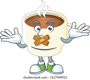 Silent cup coffee cartoon on white background.