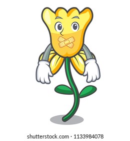 Silent daffodil flower mascot cartoon