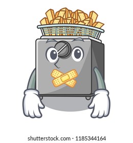 Silent deep fryer machine isolated on mascot