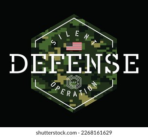 silent defense, vector image typography illustration design graphic printing