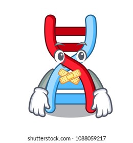 Silent dna molecule mascot cartoon