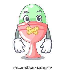 Silent in egg cup isolated on character