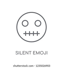 Silent emoji linear icon. Modern outline Silent emoji logo concept on white background from Emoji collection. Suitable for use on web apps, mobile apps and print media.