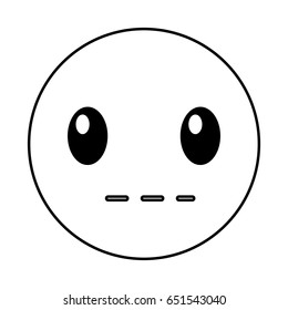 silent emoticon face kawaii style