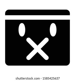 silent emoticon glyph vector design