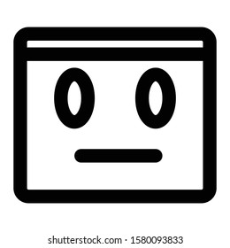 silent emoticon icon outline vector design
