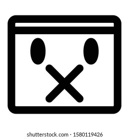 silent emoticon icon outline vector design