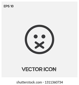 Silent emotion symbol vector icon illustration. Premium quality.