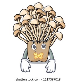 Silent enoki mushroom mascot cartoon