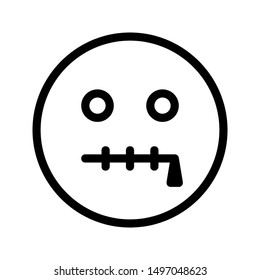 silent expression icon with outline style and 64 px base. Suitable for website design, logo, app and ui.