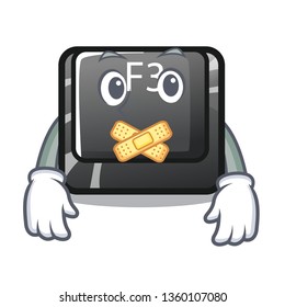 Silent f3 button installed on cartoon computer
