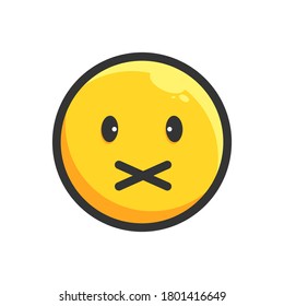 icono del emoji plano de cara silenciosa