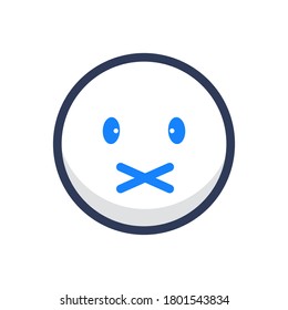 silent face flat emoji icon