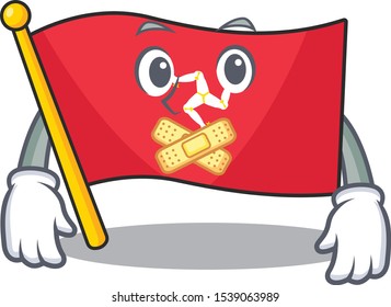 Silent flag isle of man with cartoon