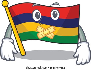 Silent flag mauritius in the character shape