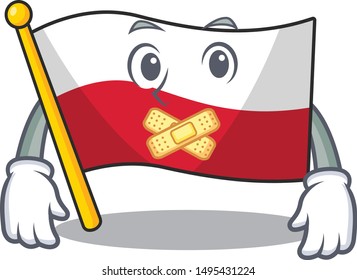 Silent flag poland in the cartoon shape
