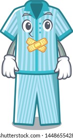 Silent folded pajamas in a cartoon closet