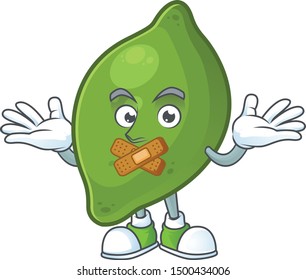 Silent fresh lime cartoon character for cuisine