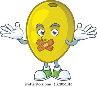 Silent fresh olive oil in mascot cartoon