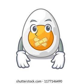 Silent freshly boiled egg isolated on mascot cartoon
