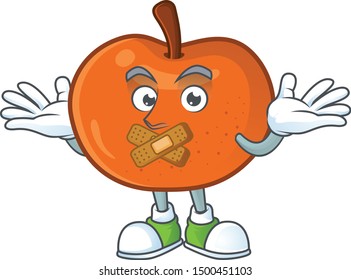 Silent fruit tangerine cartoon character with mascot