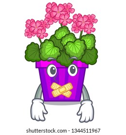Silent geranium flowers in the cartoon shape