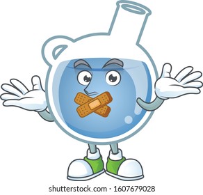 a silent gesture of blue potion mascot cartoon character design