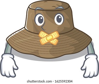 a silent gesture of bucket hat mascot cartoon character design