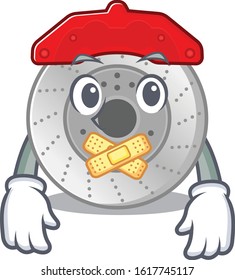 a silent gesture of car brake mascot cartoon character design