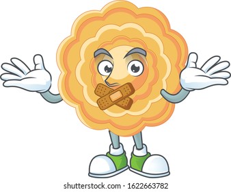 a silent gesture of chinese mooncake mascot cartoon character design