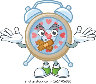 a silent gesture of clock love mascot cartoon character design