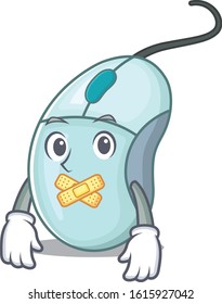 a silent gesture of computer mouse mascot cartoon character design