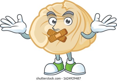 a silent gesture of dumpling mascot cartoon character design