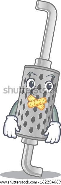 a silent gesture of exhaust pipe mascot cartoon\
character design