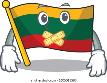 a silent gesture of flag lithuania mascot cartoon character design