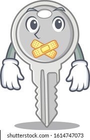 a silent gesture of key mascot cartoon character design