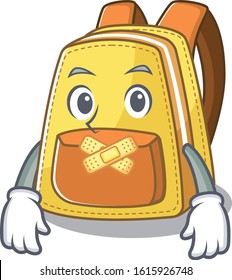 a silent gesture of kids school backpack mascot cartoon character design